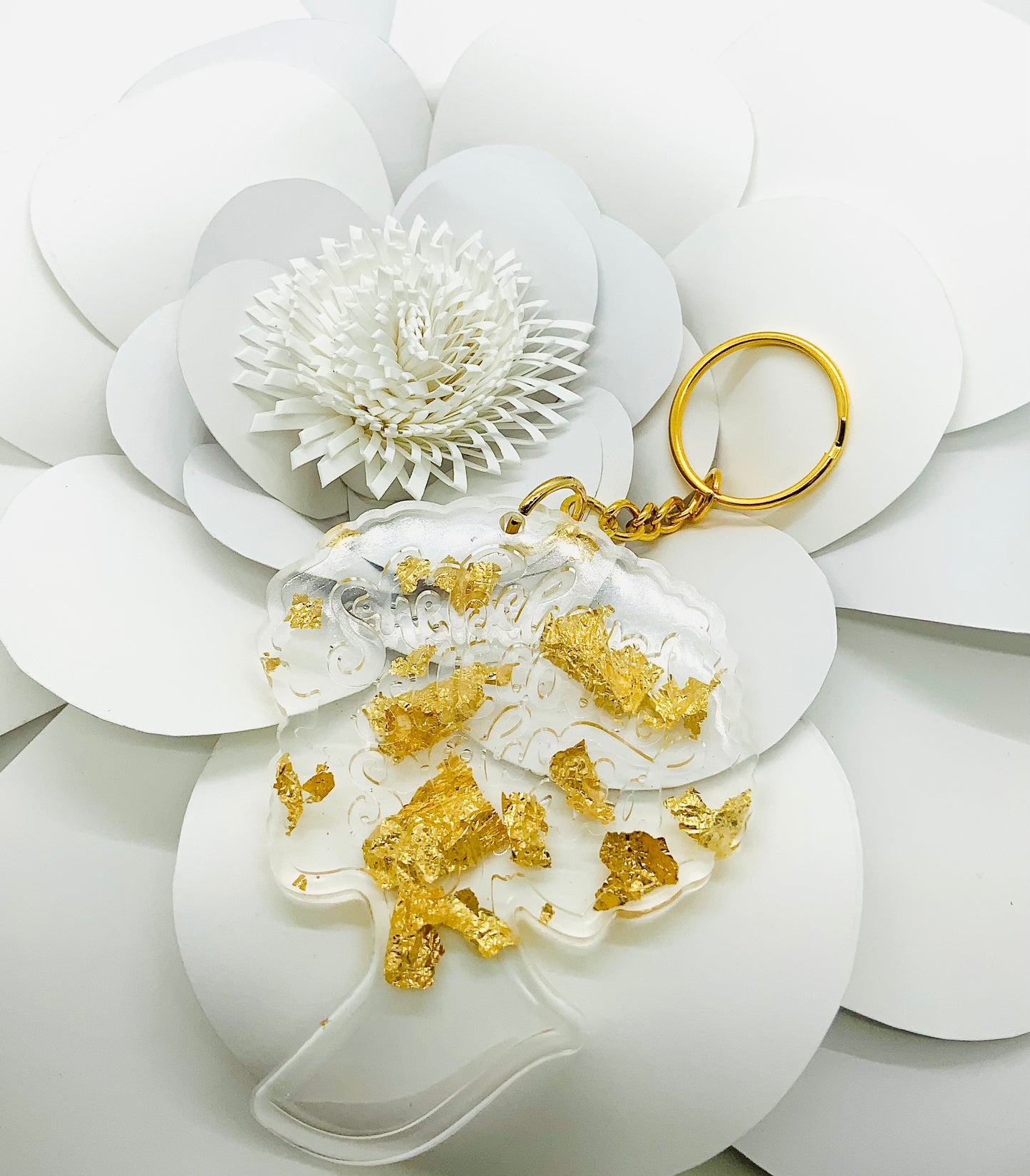 The Afro Woman Inscribed Keychain - BeautiesbyHand