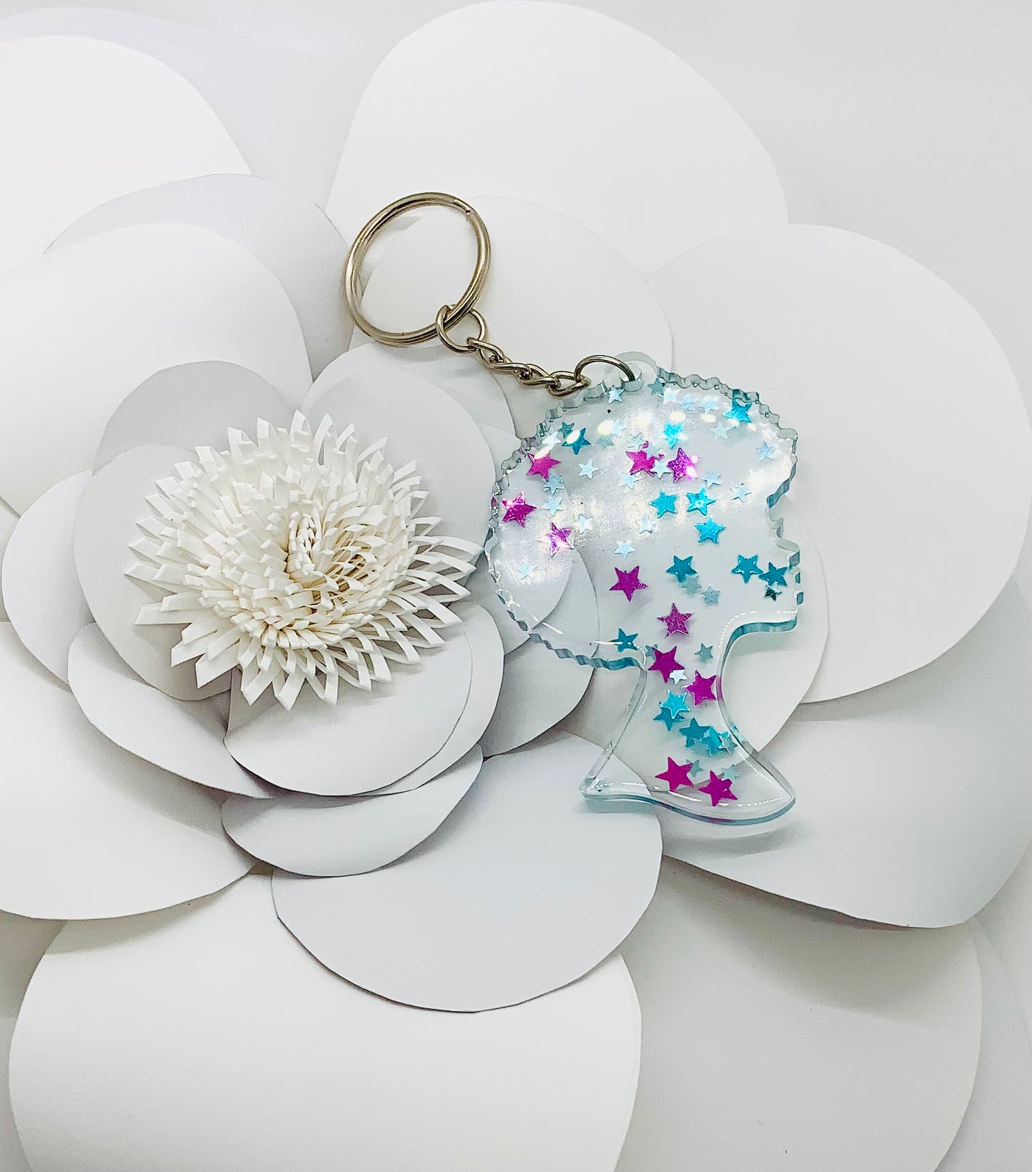 Afro Woman Keychain - BeautiesbyHand