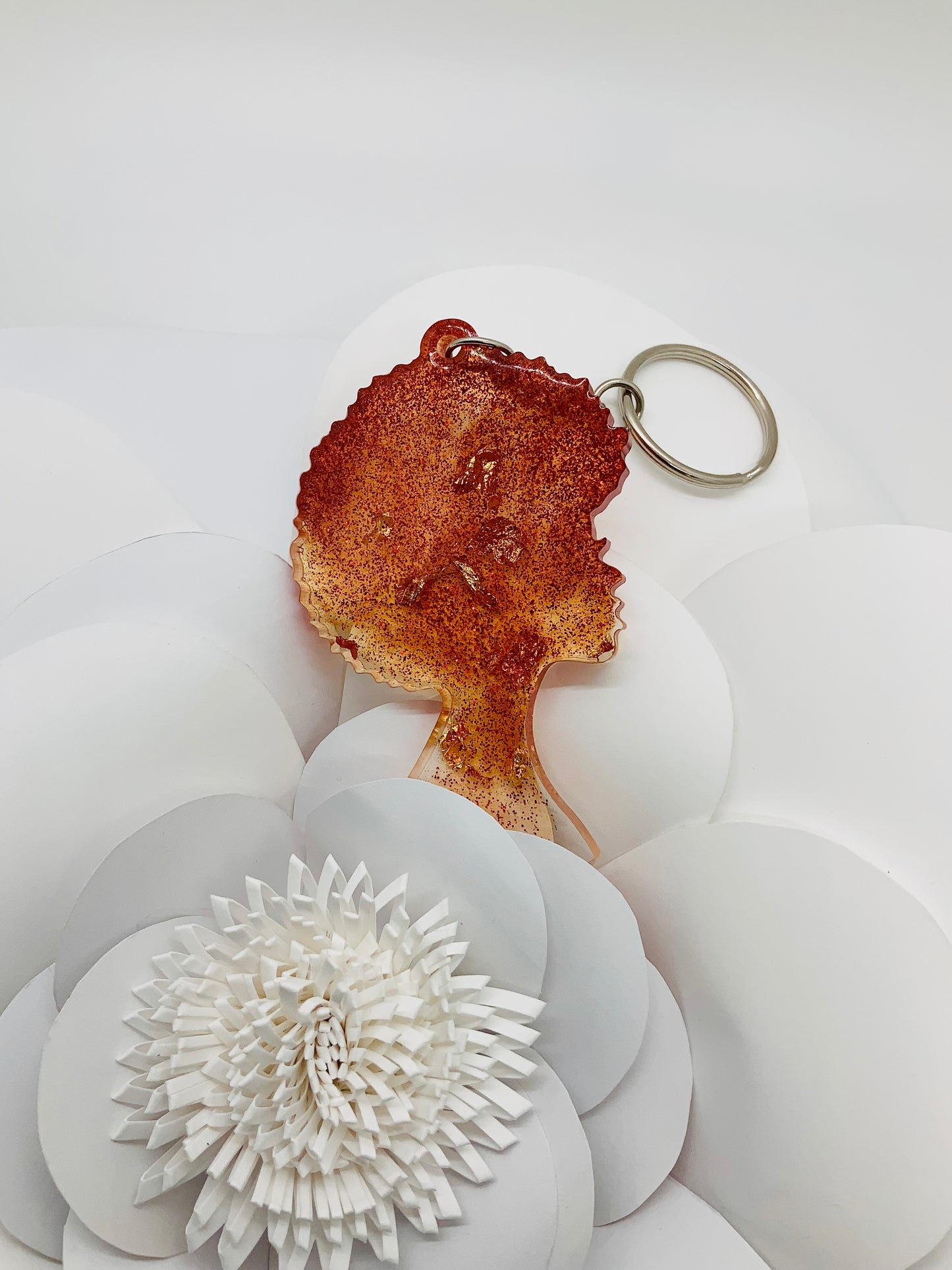 Afro Woman Keychain - BeautiesbyHand