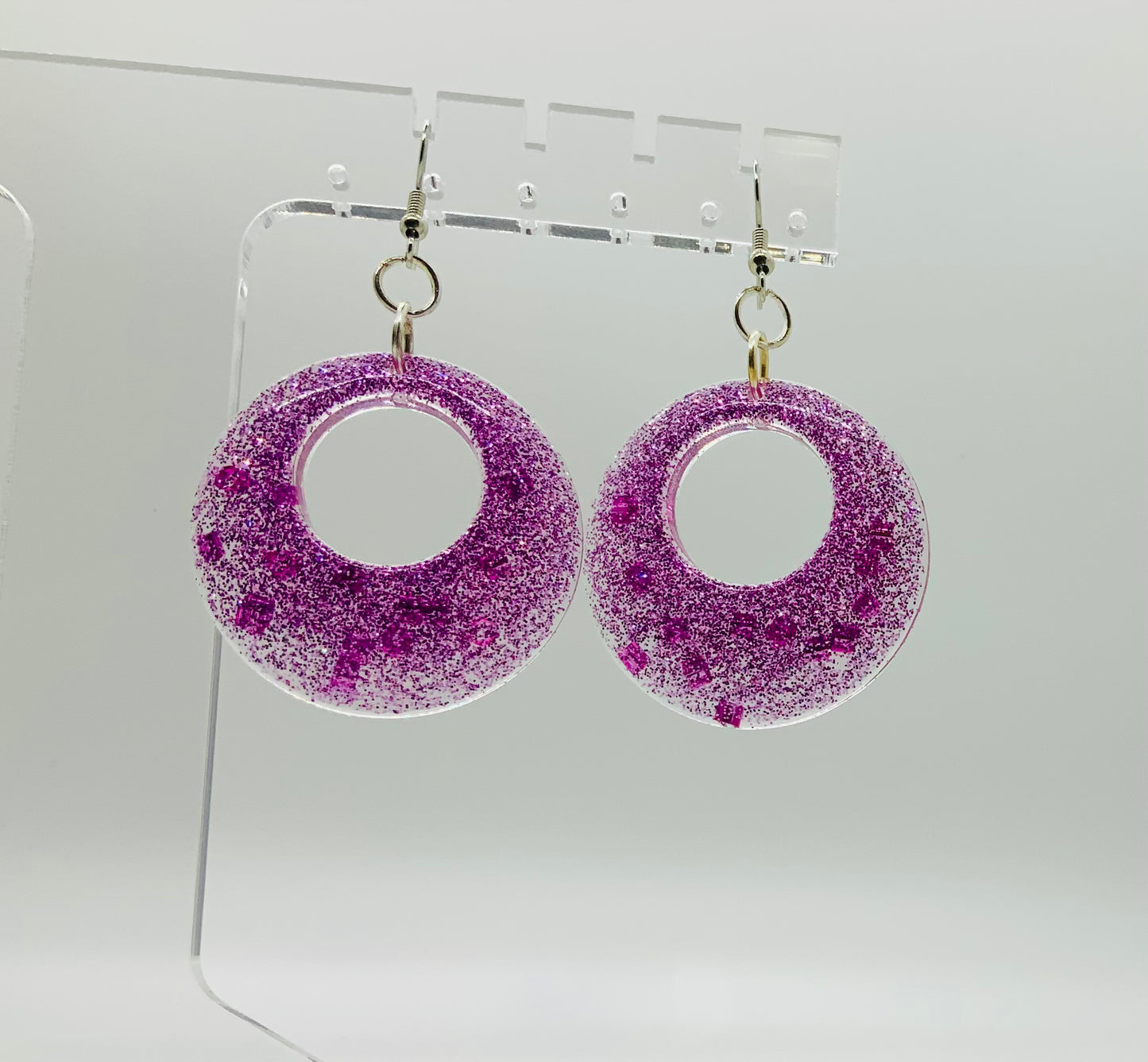Round Magenta Earrings - BeautiesbyHand