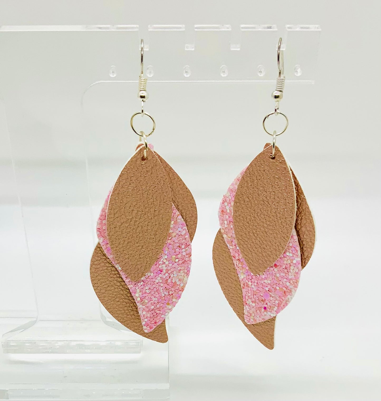 Gold/Royal Blue Faux Leather Earrings - BeautiesbyHand