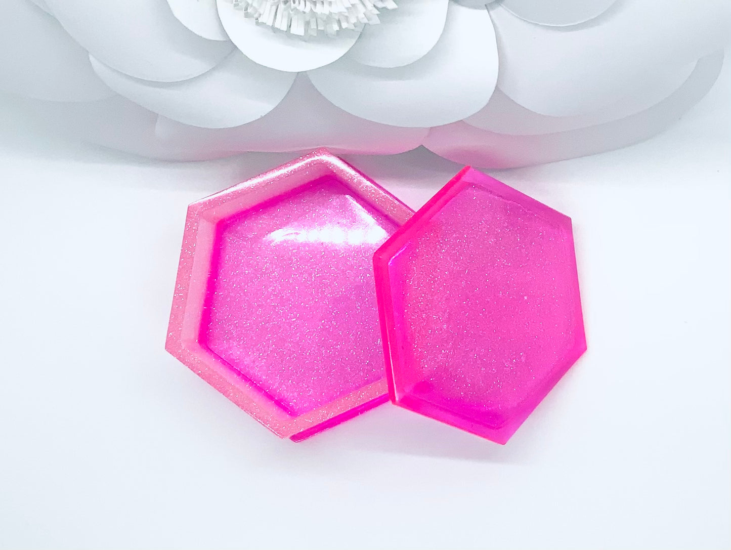 Hexagon Pink Jewelry Holder