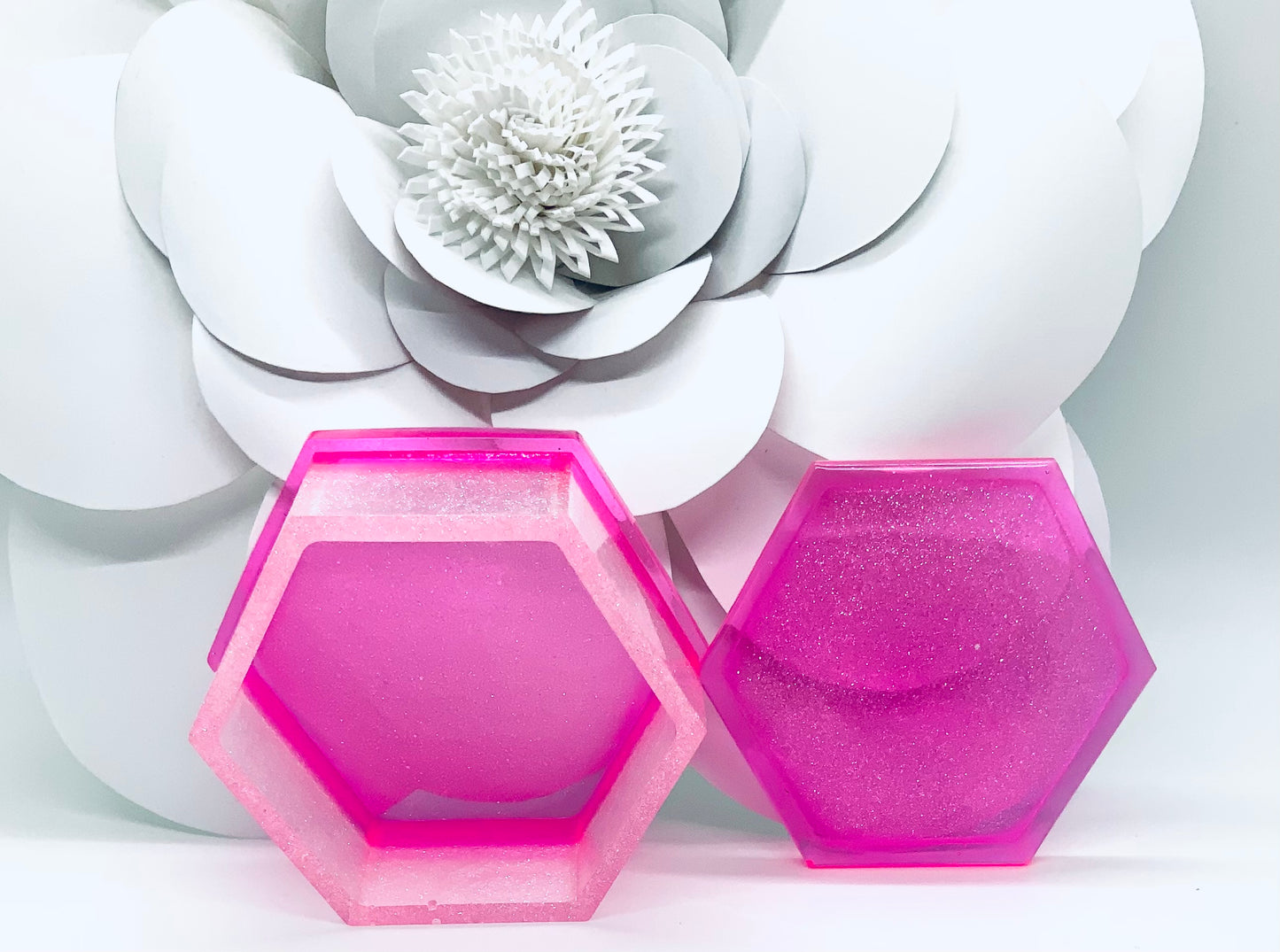 Hexagon Pink Jewelry Holder