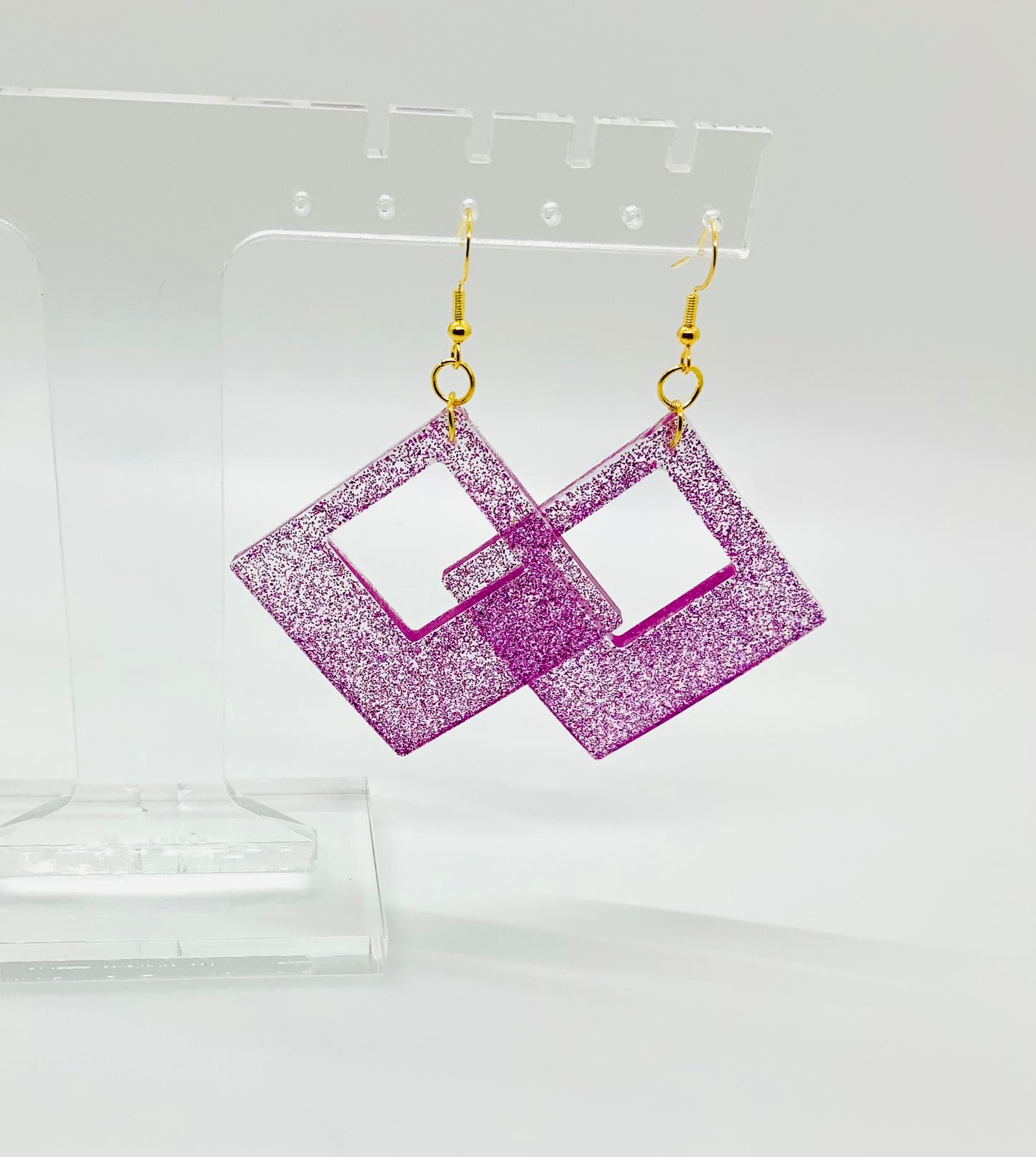 Purple Squared Earrings