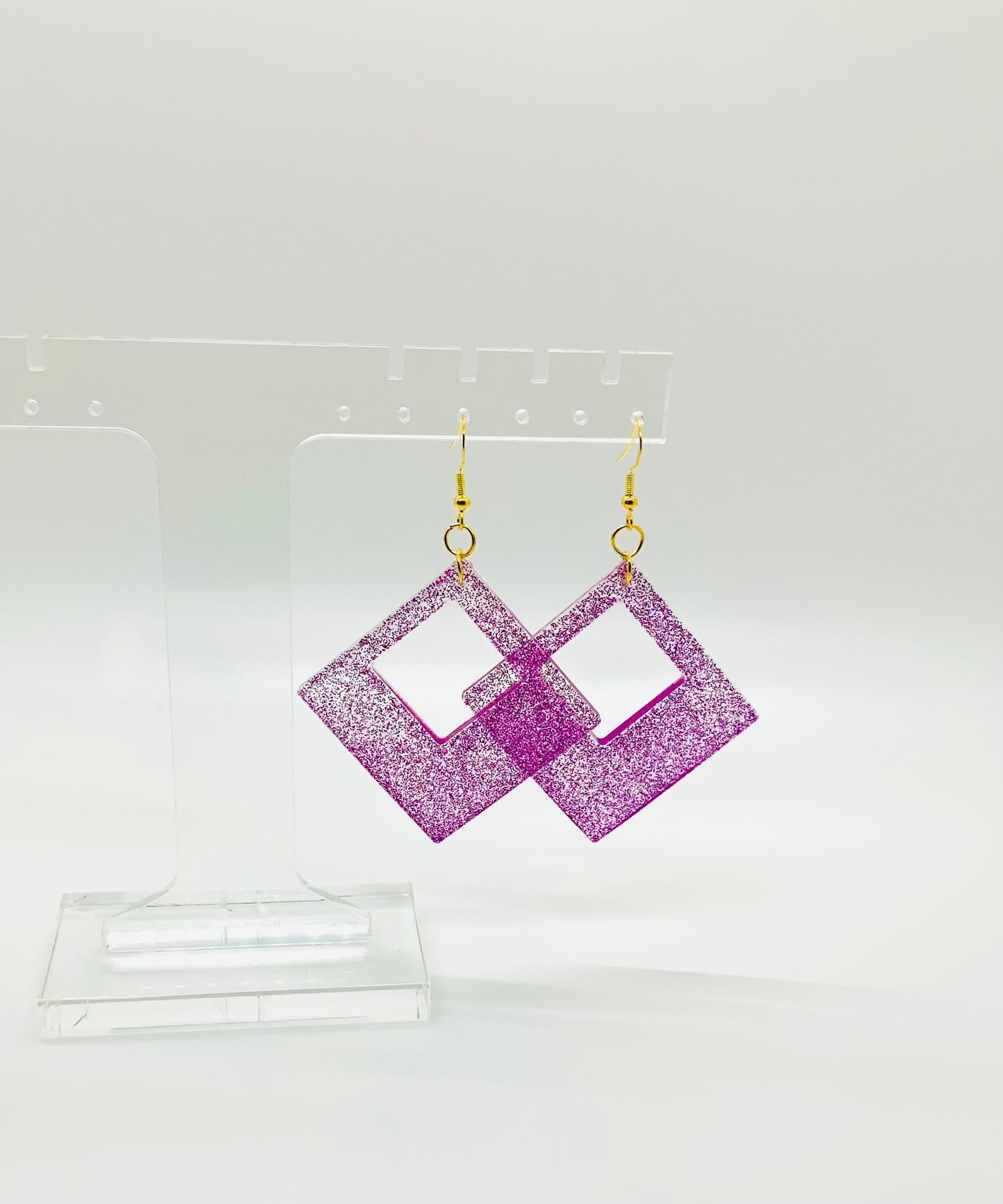 Purple Squared Earrings
