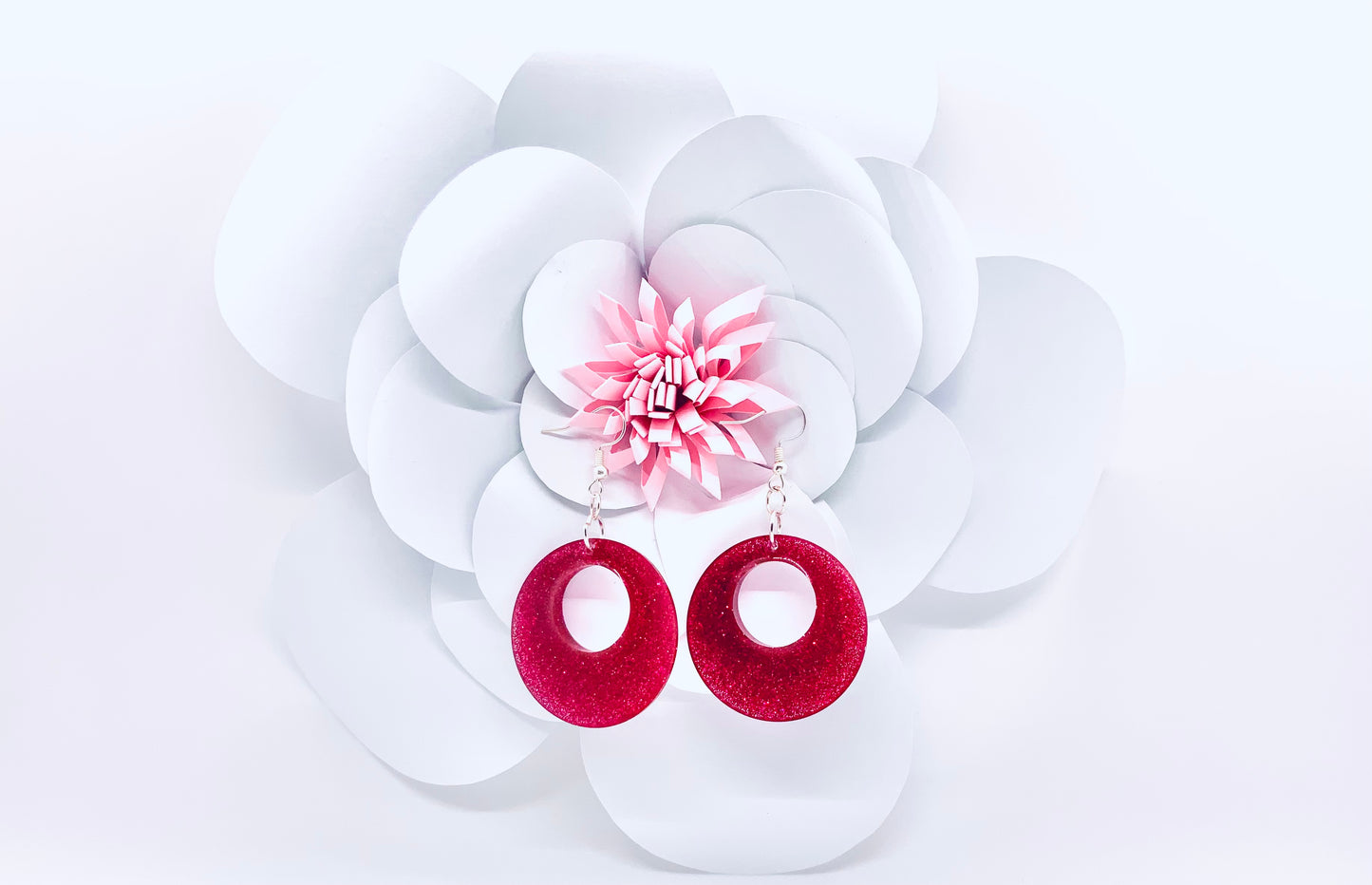 Round Magenta Earrings - BeautiesbyHand