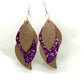 Purple/Bronze Brown Faux Leather Earrings - BeautiesbyHand