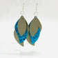 Gold/Royal Blue Faux Leather Earrings - BeautiesbyHand