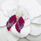 Silver and Pink Faux Leather Earrings - BeautiesbyHand