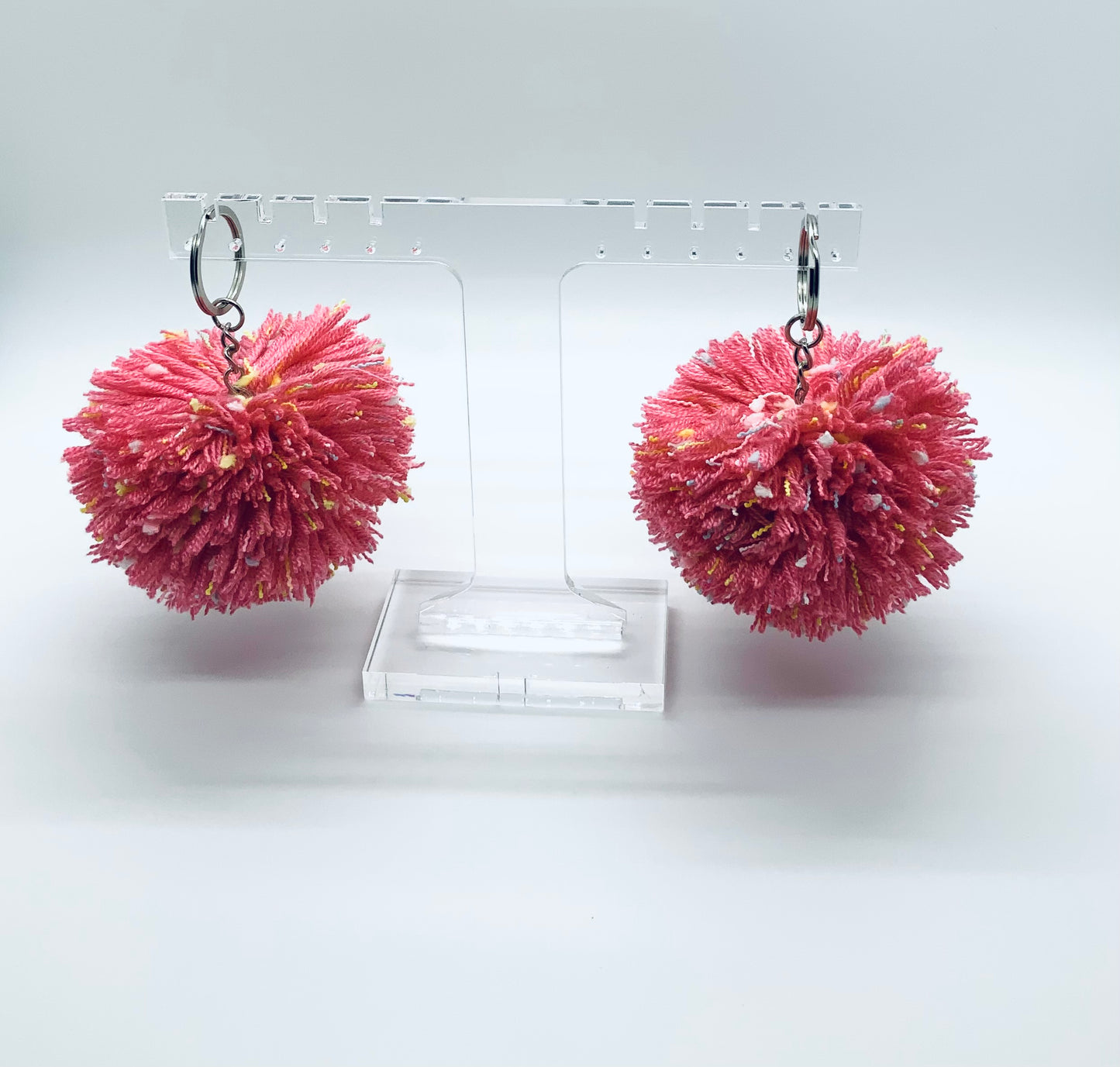 Pink Sprinkled Pom-pom Keychain