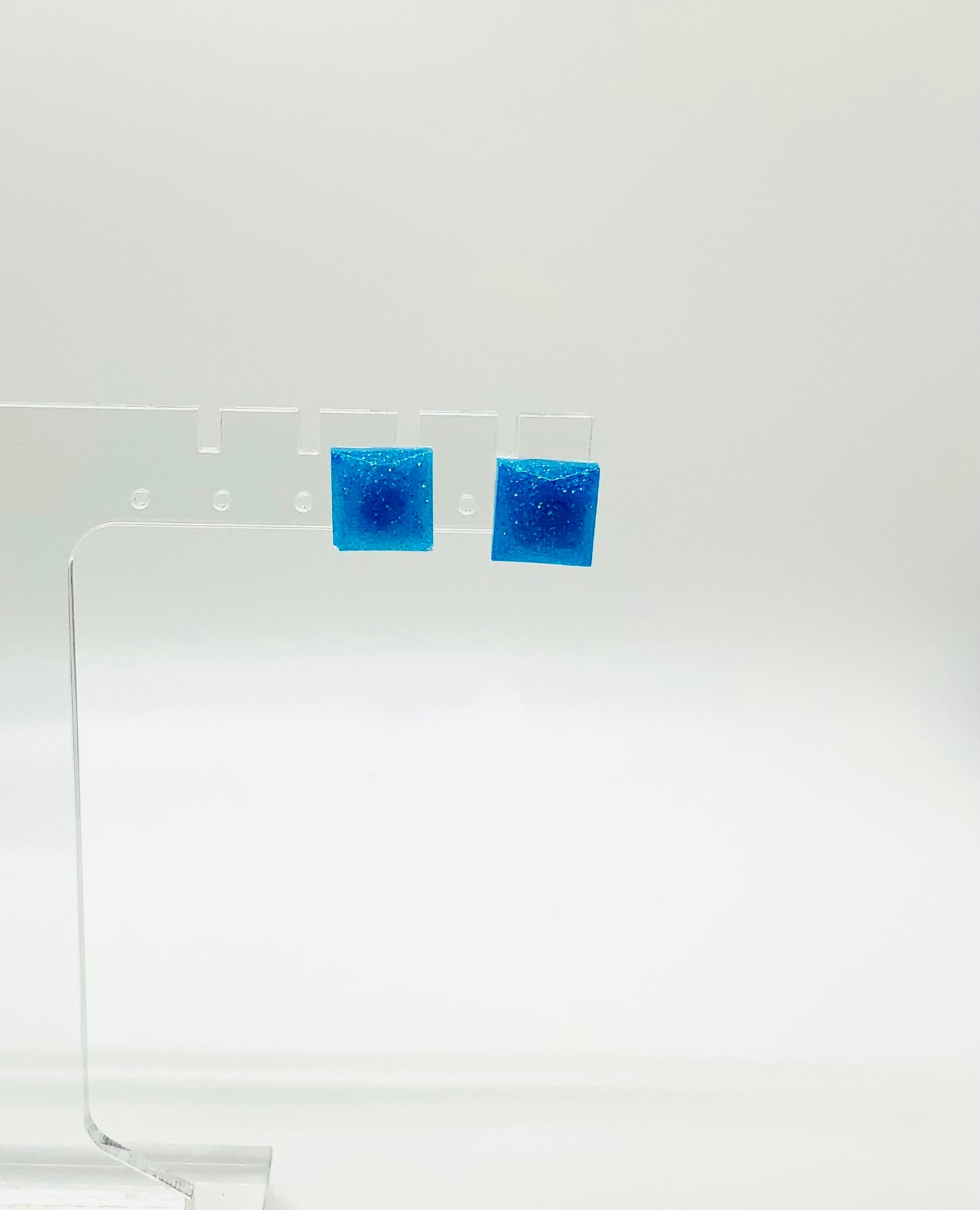 Blue Square Studs